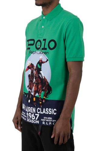 Mesh Graphic Polo Shirt - Cruise Green Meadowbrook