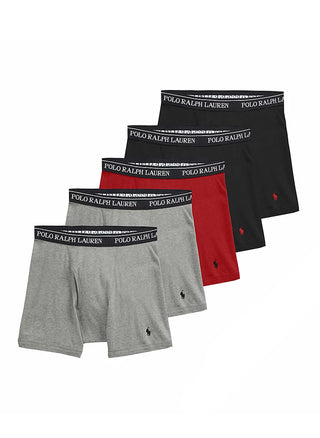 (NCBBP5-BND) 5 Pack Classic Fit Boxer Briefs - Andover/Red/Black