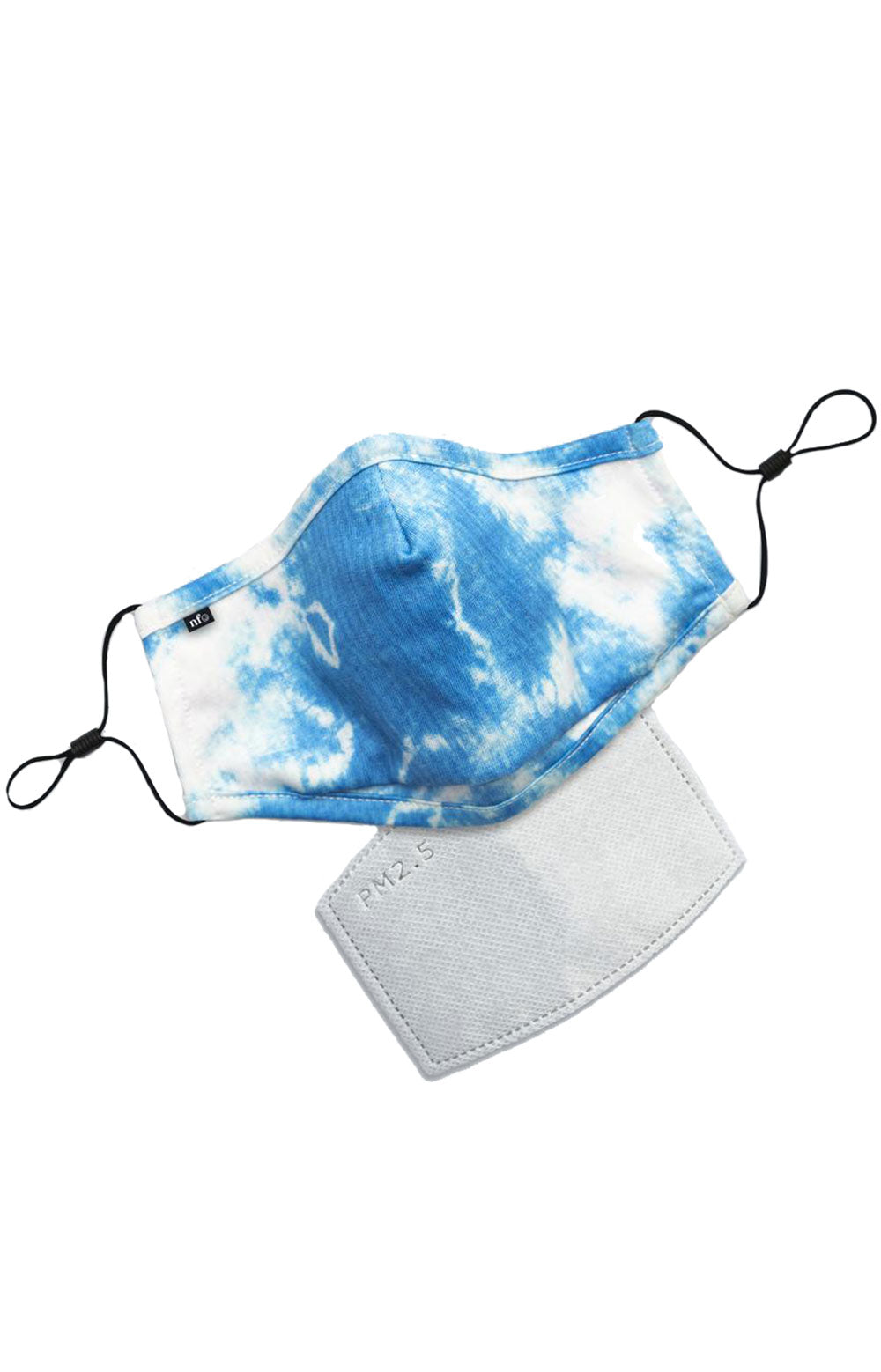 Adult Anti Bacterial Knit Face Mask - Blue Tie-Dye Print