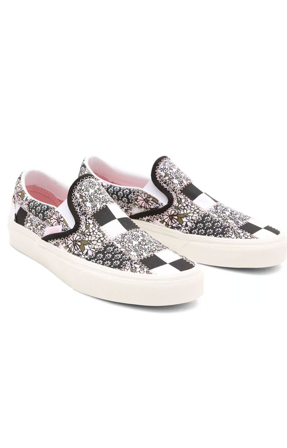 (3TB9FY) Patchwork Floral Classic Slip-On Shoes - Multi/Marshmallow