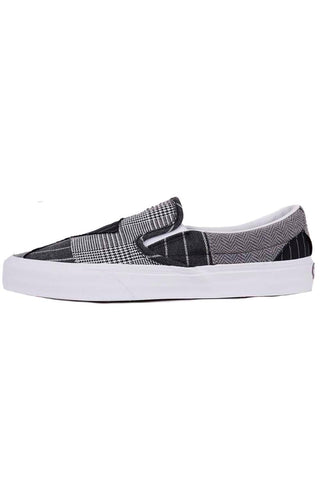 (Q4NHMU) Patchwork Classic Slip-On Shoes - Conference Call Suiting Grey