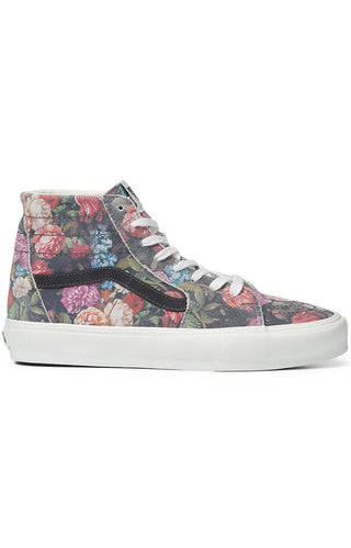 (Q621XM)) Moody Floral Sk8-Hi Tapered Shoes - Grey/White