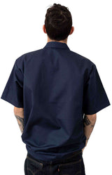 Short Sleeve Solid 1/2 Zip Shirt - Navy