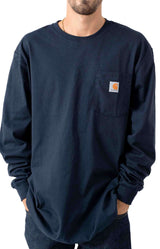 (K126) L/S Workwear Pocket T-Shirt - Navy