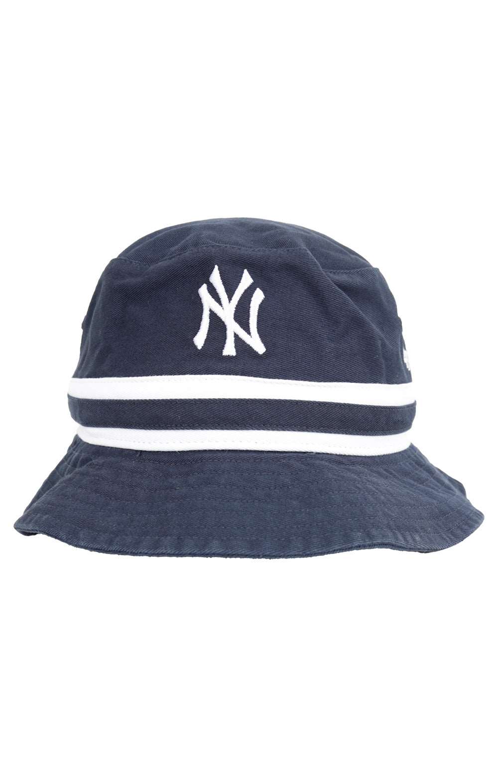 New York Yankees Striped Bucket Hat - Navy