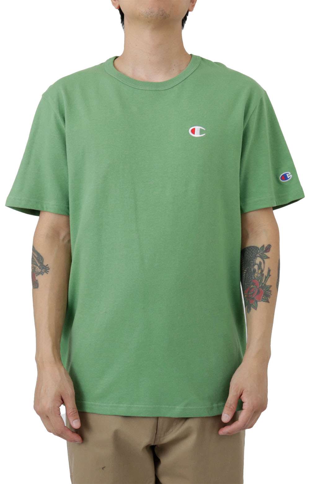 Champion green hot sale shirt