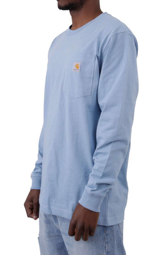 (K126) L/S Workwear Pocket Shirt - Alpine Blue Heather