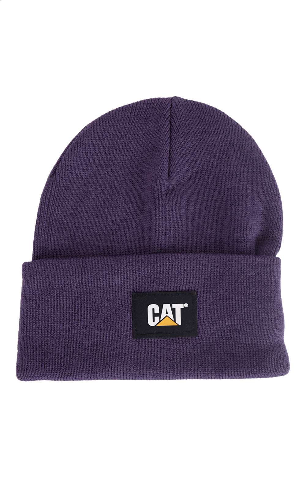 Cat Label Cuff Beanie - Purple Velvet