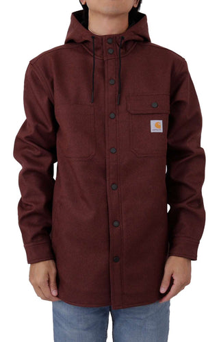 (105022) Rain Defender Relaxed Fit HW Hooded Shirt Jacket - Dark Cedar