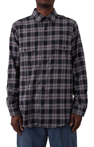 (WL657BPE) Flex Regular Flannel Shirt - Cream/Smoke Plaid
