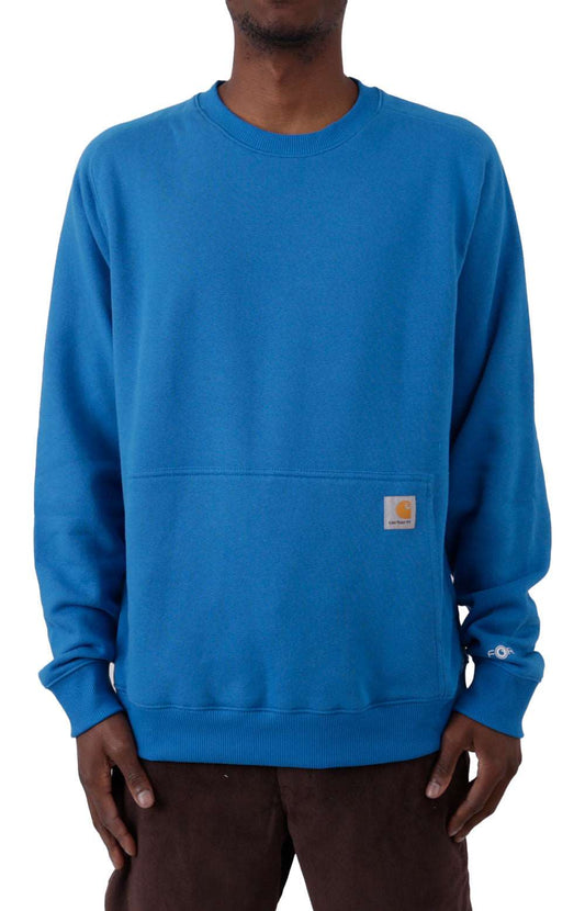 (105568) Force Relaxed Fit Lightweight Crewneck Sweatshirt - Marine Blue