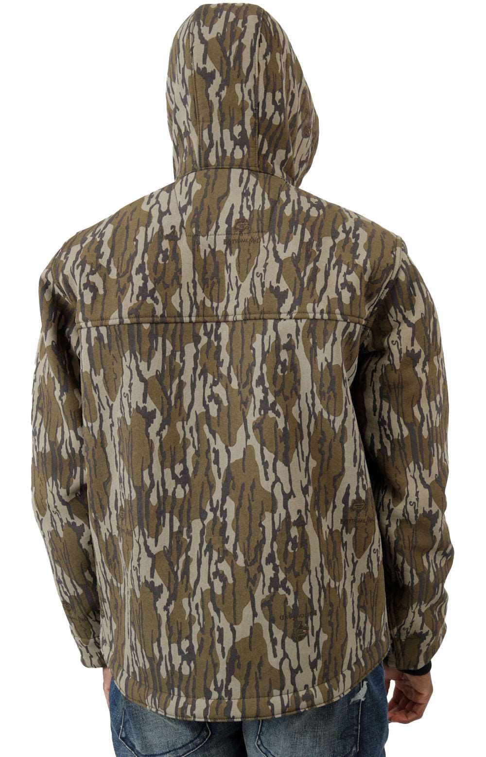 (105477) Super Dux Relaxed Fit Sherpa-Lined Camo Active Jacket - Mossy Oak Bottomland Camo