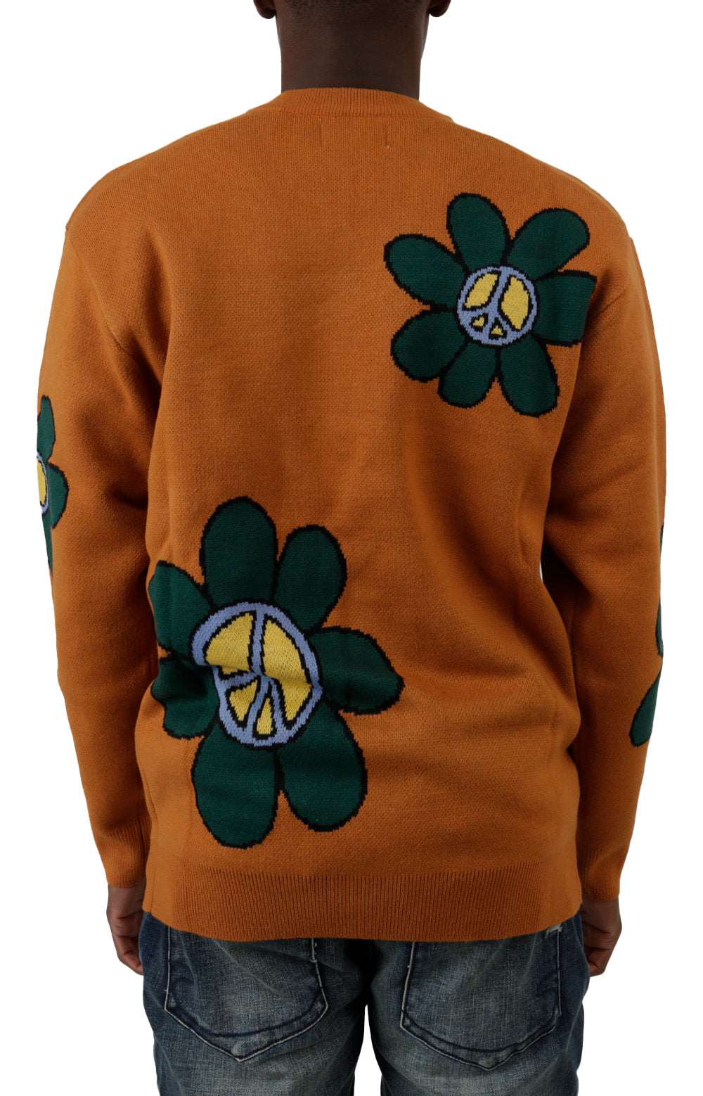 Flowers Knit Sweater - Rust
