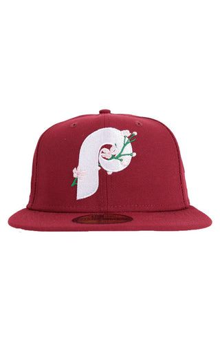 New Era, Philadelphia Phillies Side Patch Bloom 59FIFTY Fitted Hat 7 3/4 / Red