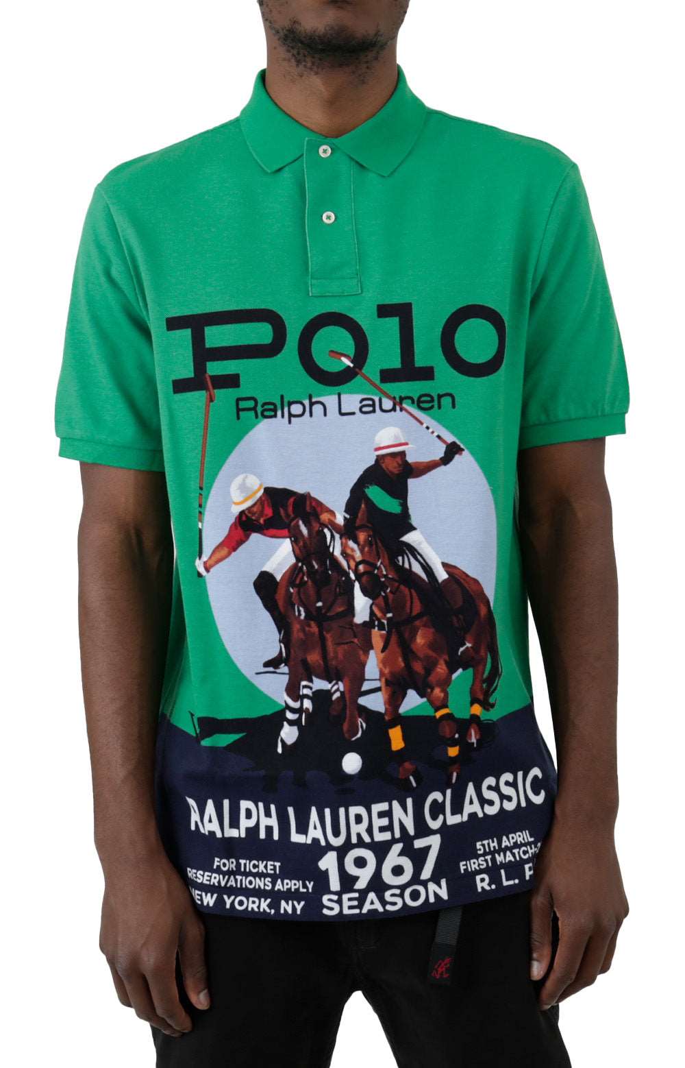 Mesh Graphic Polo Shirt - Cruise Green Meadowbrook