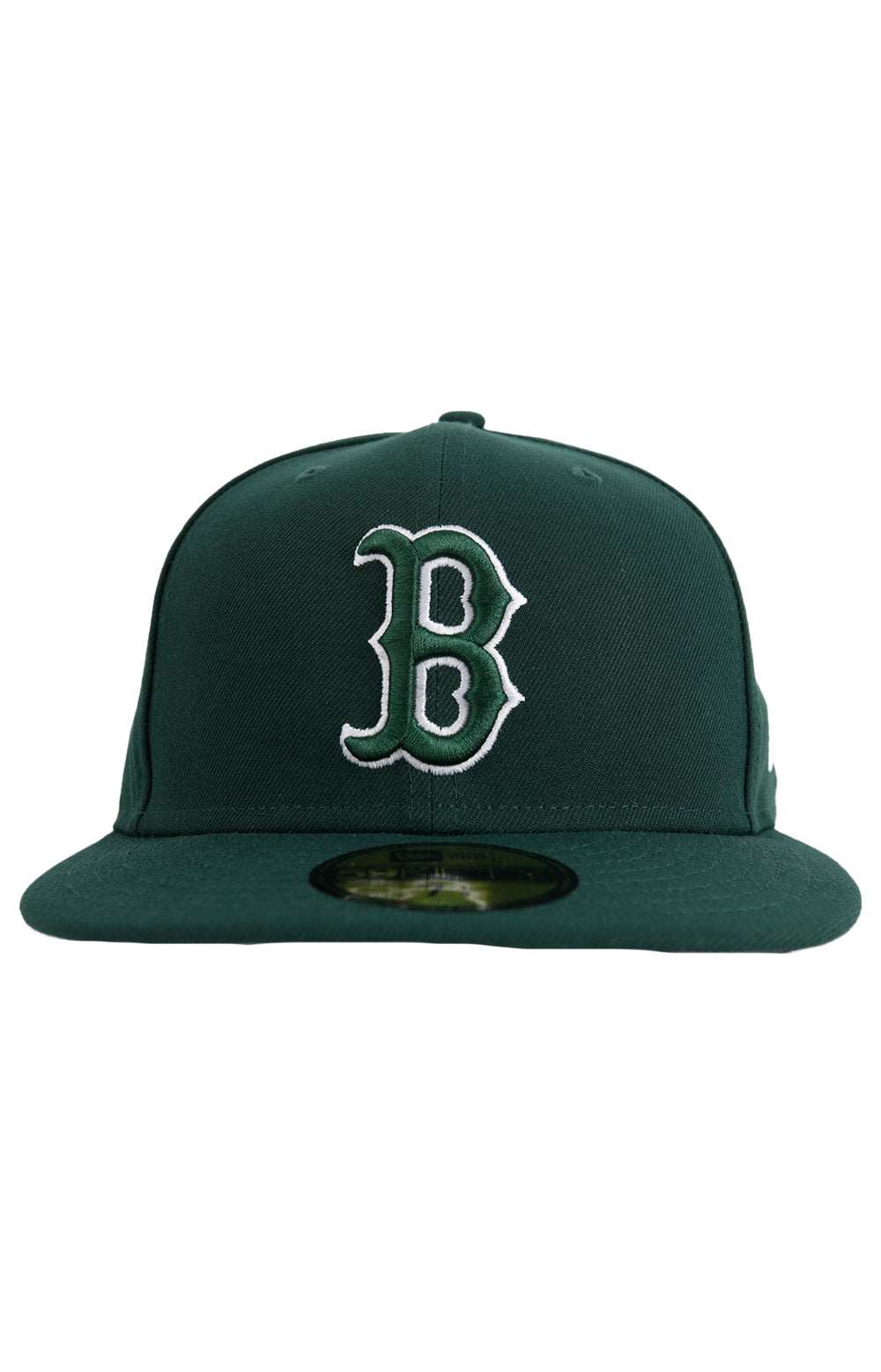 Boston Red Sox New Era White Logo 59FIFTY Fitted Hat - Green