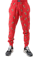 (PK79RL-AZGO) Rib Waistband Pajama Jogger - Red/Active Bear AOP