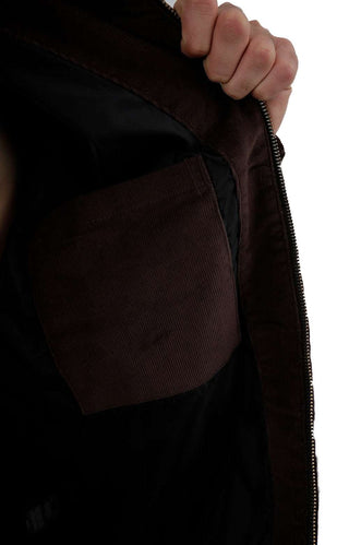 (JTR08CB) Lined Corduroy Jacket - Chocolate Brown