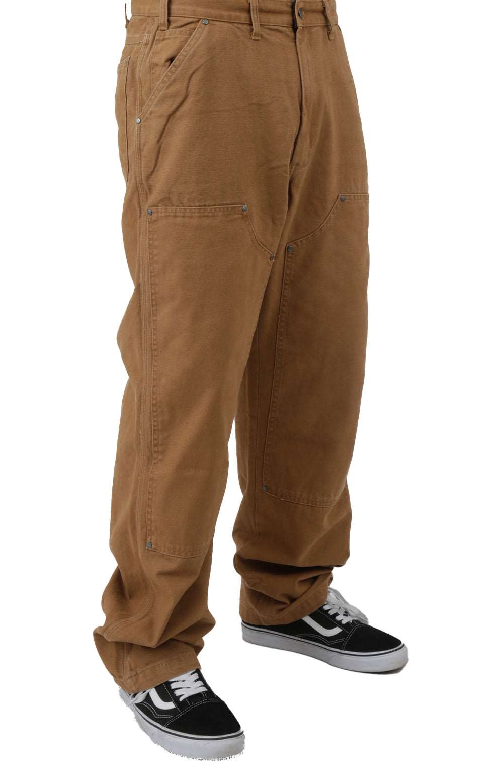 (DUR02SBD) Duck Double Front Pants - Stonewashed Brown Duck