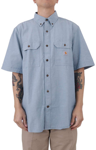 (104369) Original Fit MW S/S Button-Up Shirt - Blue Chambray