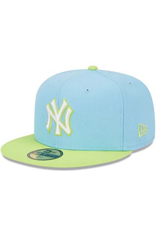 NY Yankees Color Pack 5950 Fitted Cap - Powder Blue/Cyber Green