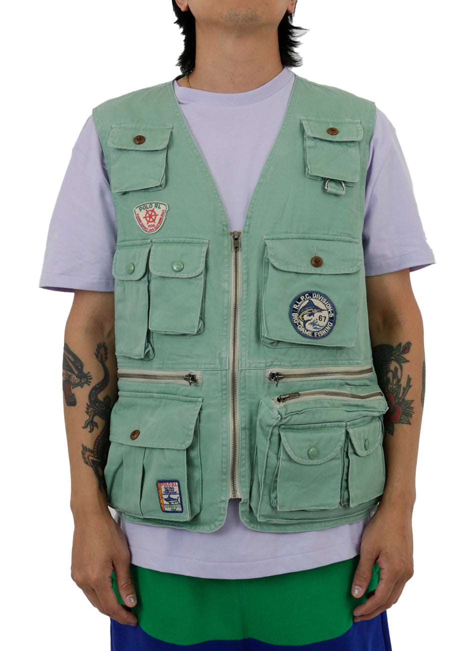 Heritage Chino Marlin Vest - Faded Mint