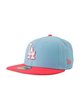 Los Dodgers Neon Splash 5950 Fitted Cap - Light Blue & Pink