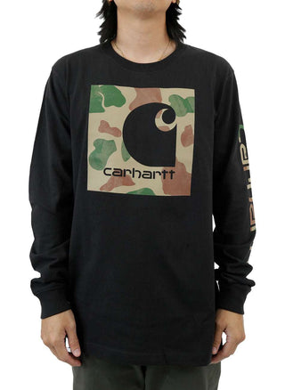 (105959) Relaxed Fit HW L/S Camo C Graphic T-Shirt - Black