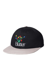 Butter Goods Embroidered 6 Panel Cap - Black/Tan