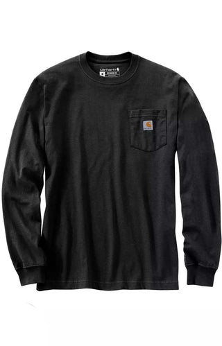 (105955) Relaxed Fit HW L/S Pocket Mountain Graphic T-Shirt - Black