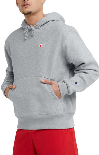 Reverse Weave C Logo Pullover Hoodie - Oxford Grey