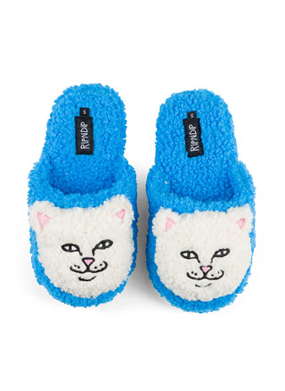Lord Nermal Plush Face House Slippers - Blue