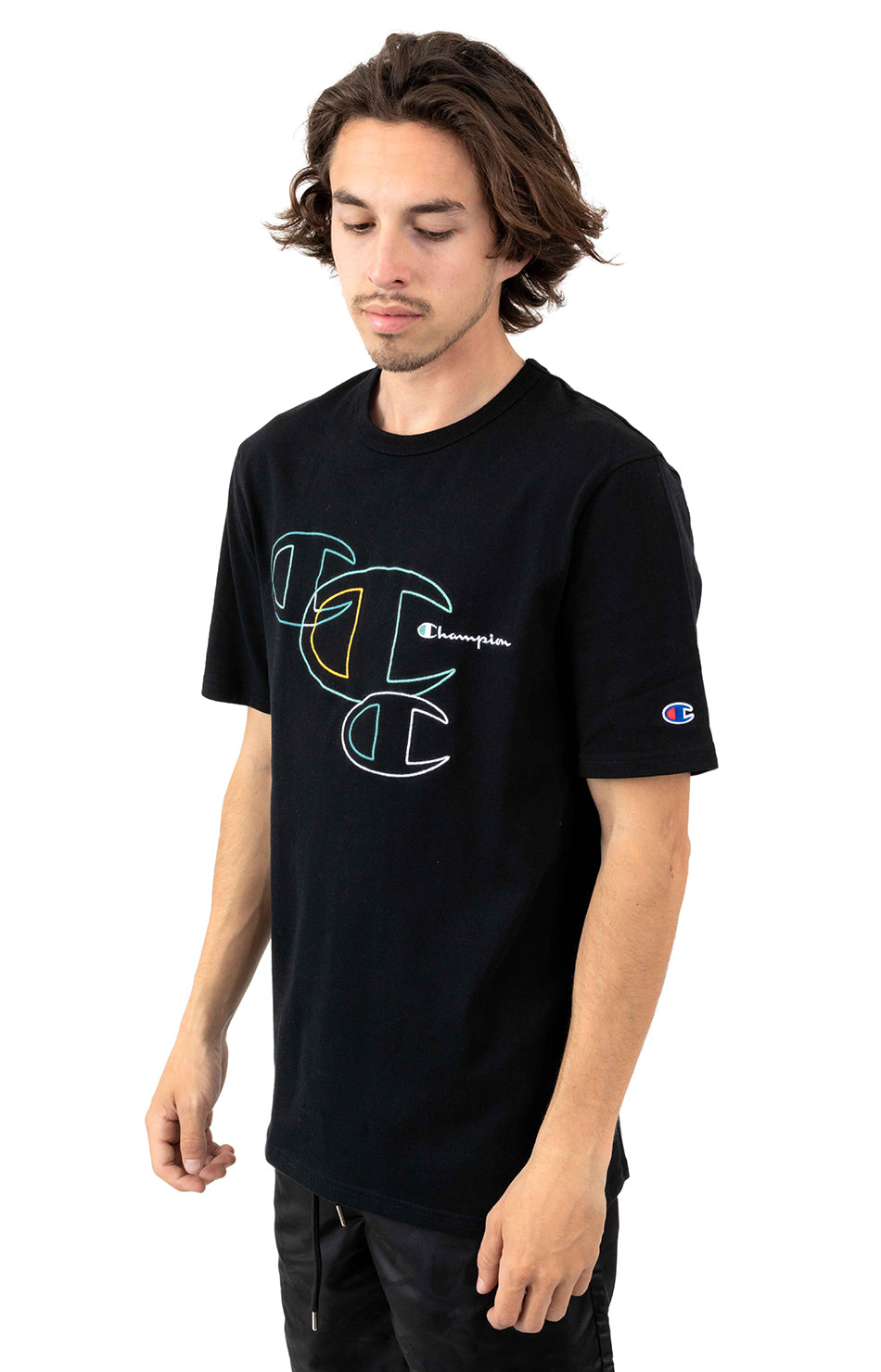 Heritage Embroidered "C" Outlines T-Shirt - Black