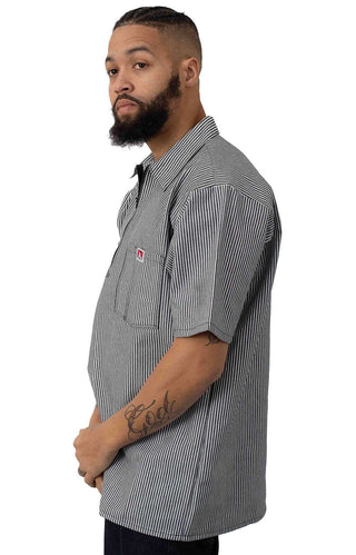 Ben Davis Short Sleeve Striped 1/2 Zip Shirt