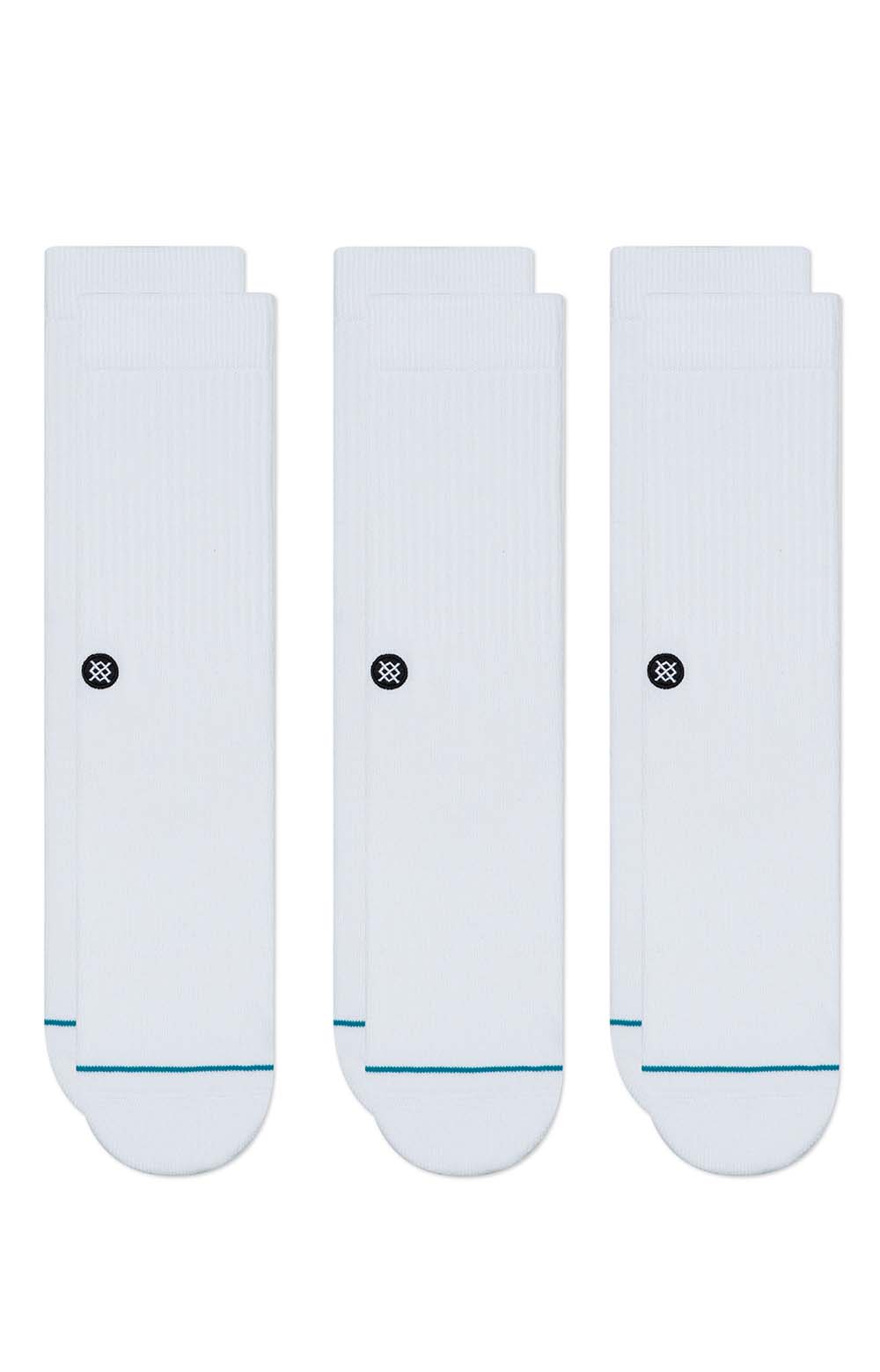 Icon 3 Pack Socks - White