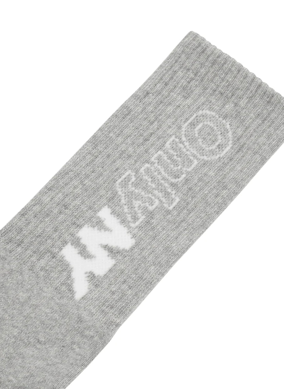 Outline Logo Socks - Heather Grey/White