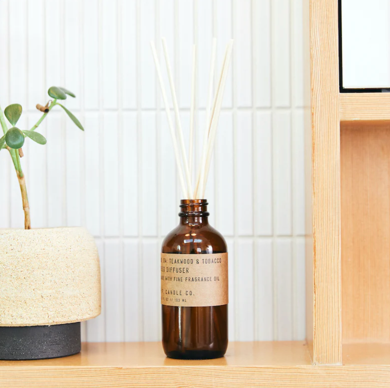 P.F. Candle Co. Teakwood & Tobacco– Reed Diffuser | MLTD.com