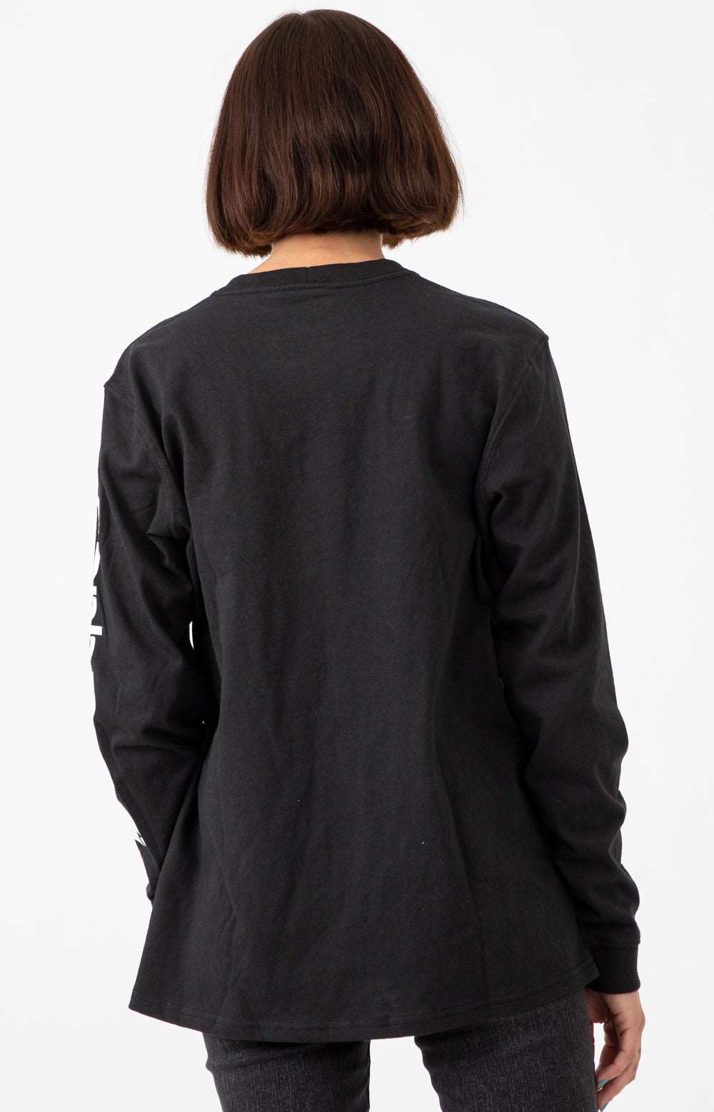 (103401) Workwear Sleeve Logo L/S Shirt - Black/White