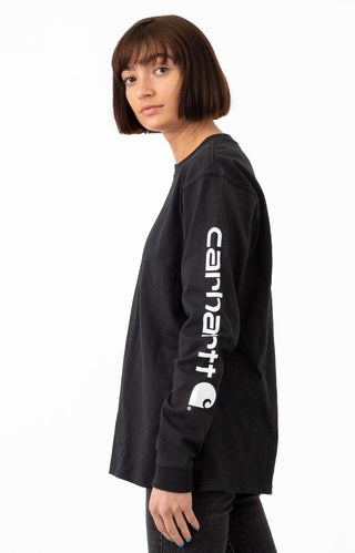 (103401) Workwear Sleeve Logo L/S Shirt - Black/White