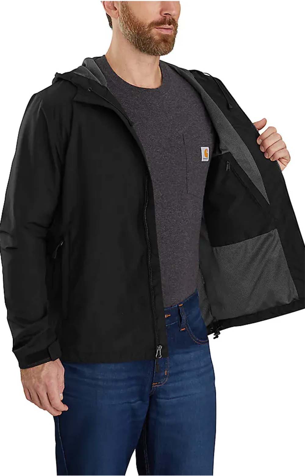 (104671) Rain Defender Relaxed Fit Lightweight Jacket - Black