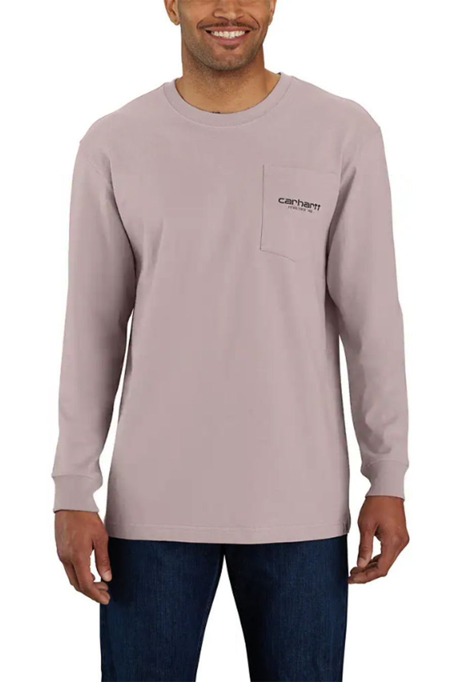 (106125) Loose Fit HW L/S Pocket C Graphic T-Shirt - Mink