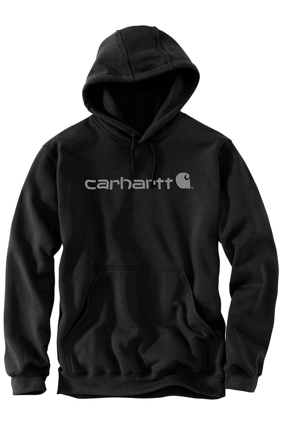 Carhartt, (100074) Midweight Signature Logo Hooded Sweatshirt - Black ...