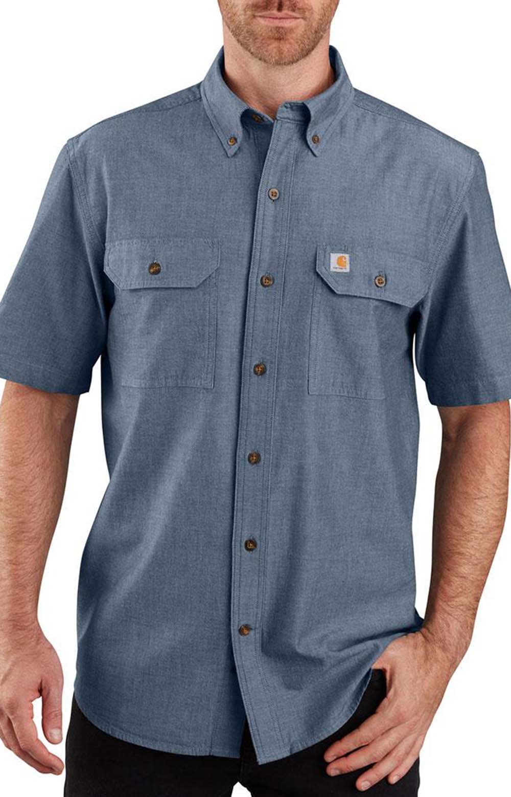 (104369) Original Fit MW S/S Button-Up Shirt - Denim Blue Chambray