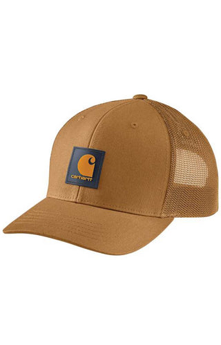 (105216) Rugged Flex Twill Mesh-Back Logo Patch Cap - Brown/Honeycomb