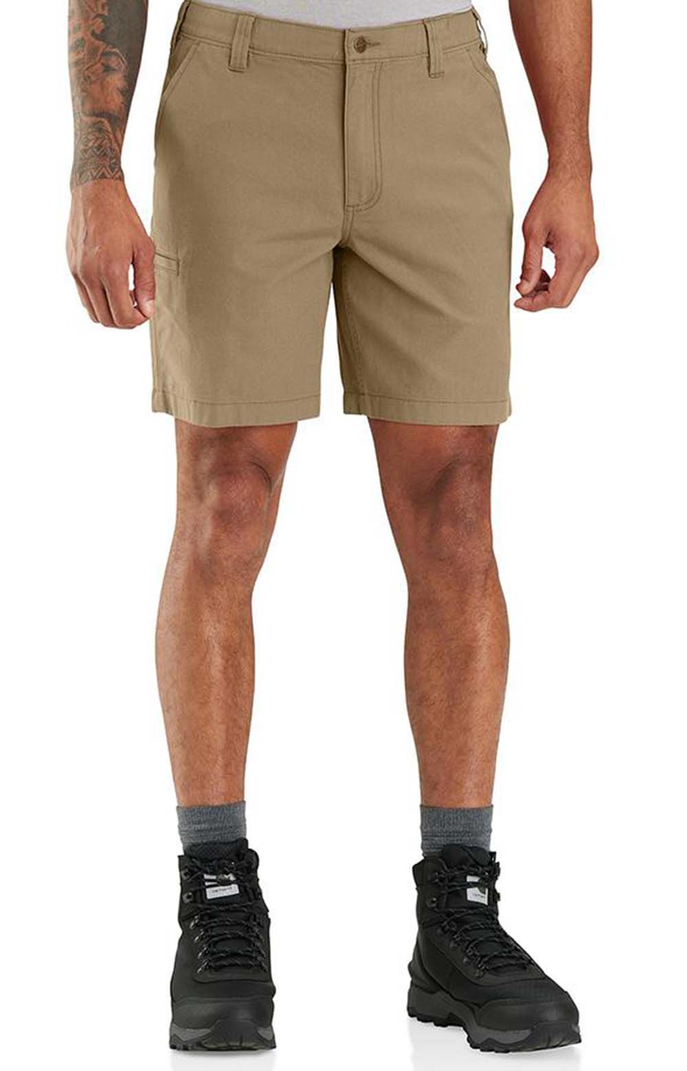 (105841) Rugged Flex Relaxed Fit 8in Canvas Work Short - Dark Khaki