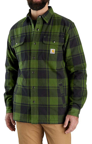 (105939) Relaxed Fit Flannel Sherpa-Lined Shirt Jacket - Chive