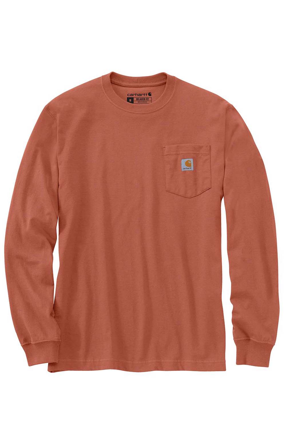 (105955) Relaxed Fit HW L/S Pocket Mountain Graphic T-Shirt - Terracotta