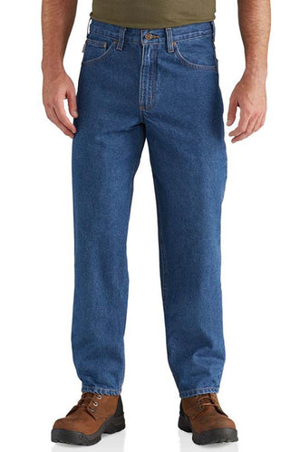 (B17) Relaxed Fit Tapered Leg Jeans - Darkstone