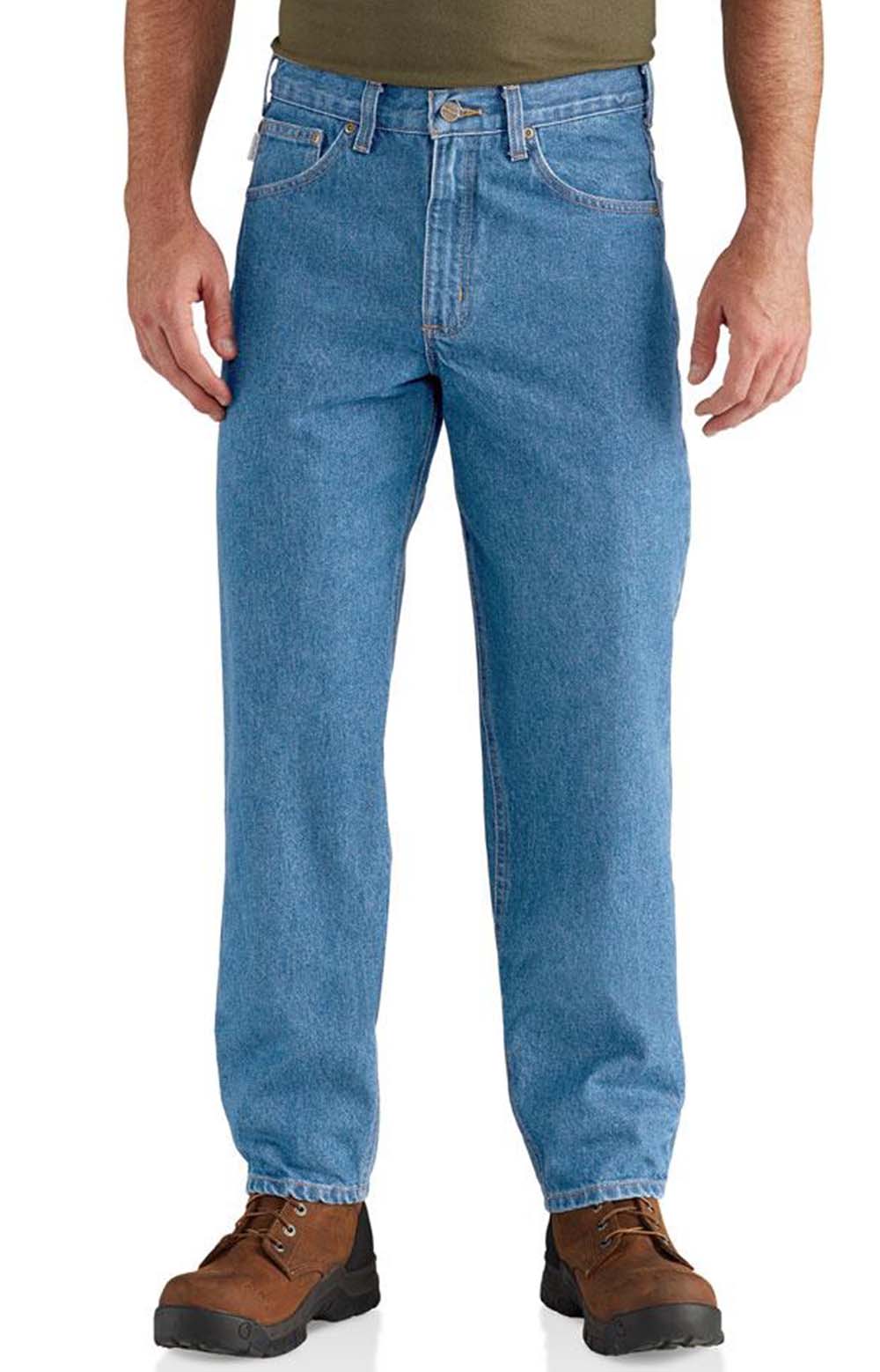 (B17) Relaxed Fit Tapered Leg Jeans - Stonewash
