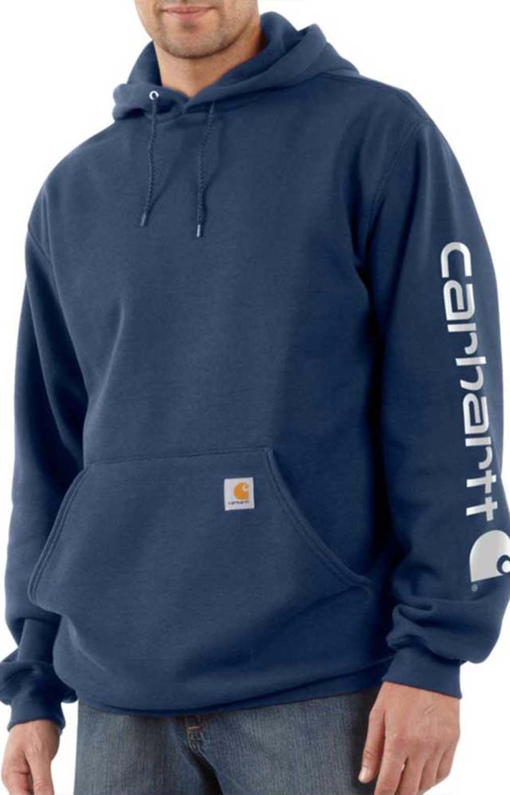 Carhartt K288 MW Signature Sleeve Logo Pullover Hoodie New